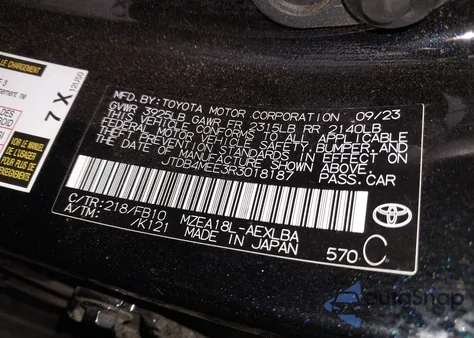 2024 Toyota Corolla Le from USA, damaged, VIN JTDB4MEE3R3018187
